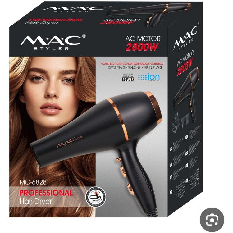 سشوار حرفه ای 2800 وات مک استایلر مدل 6828